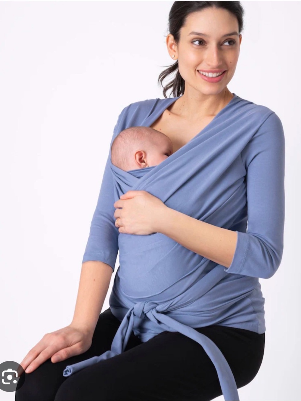 Skin to Skin Wrap Top - Dusty Blue